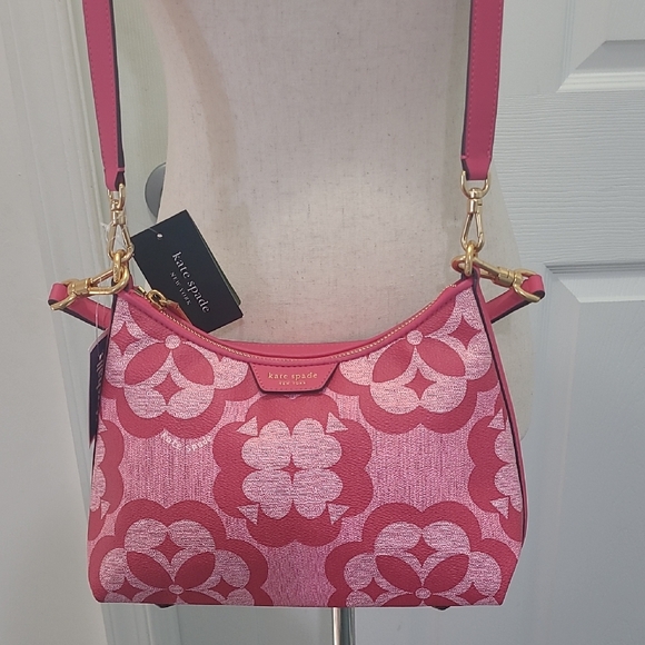 Kate Spade Pink Floral Convertible Shoulder Bag - Picture 1 of 9